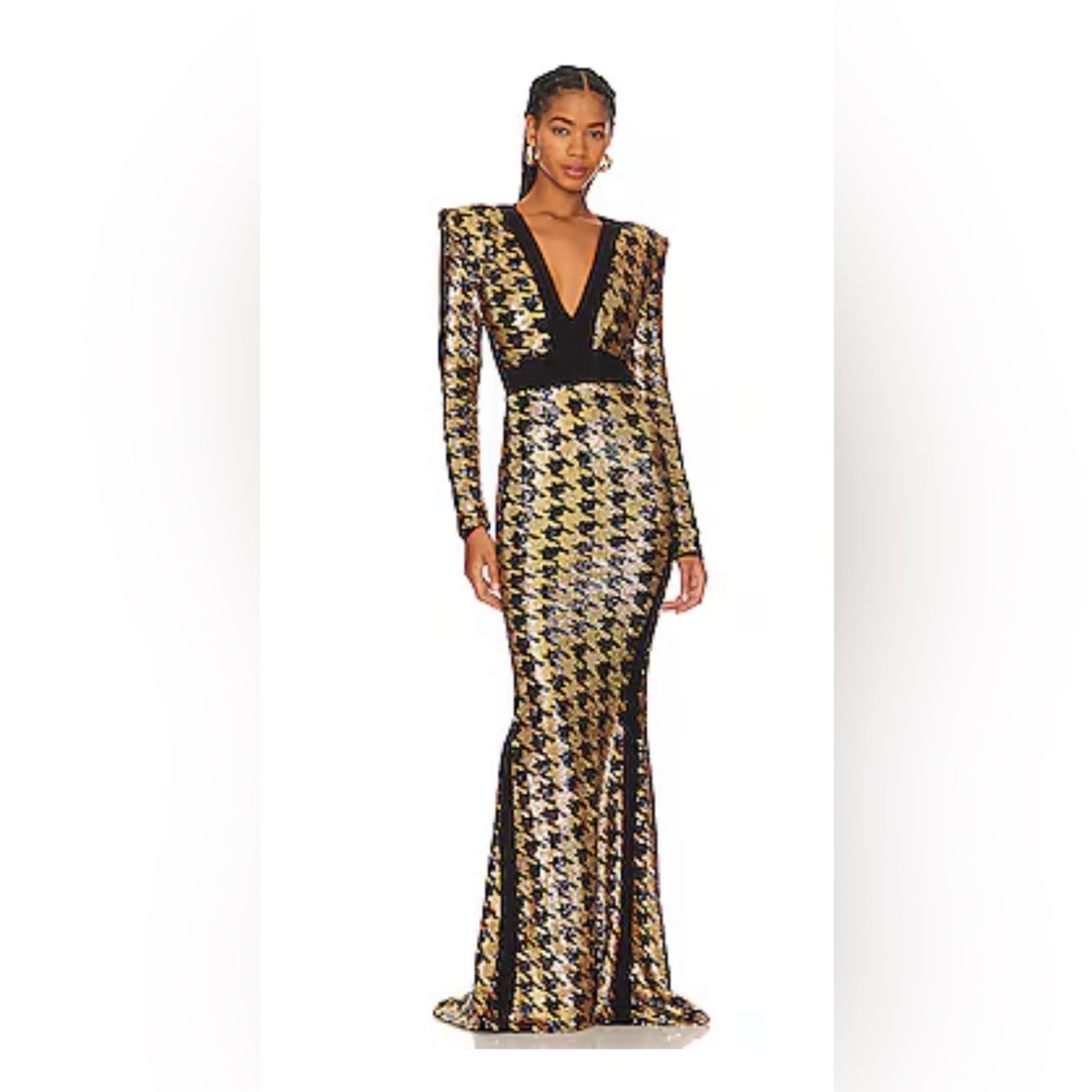 Zhivago Down in Flames Gold and Black Gown